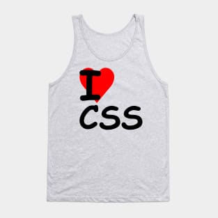 I Love CSS ♥ (Black Text) Tank Top